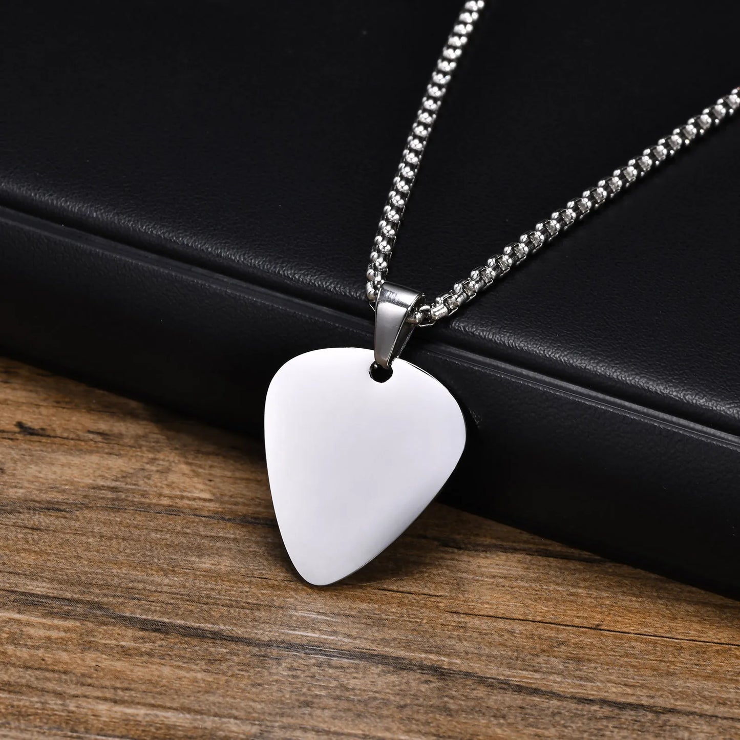 Harmony in Style: Stainless Steel Guitar Pick Necklace for Men – A Striking Music-inspired Gift! - Man Gifts Shop