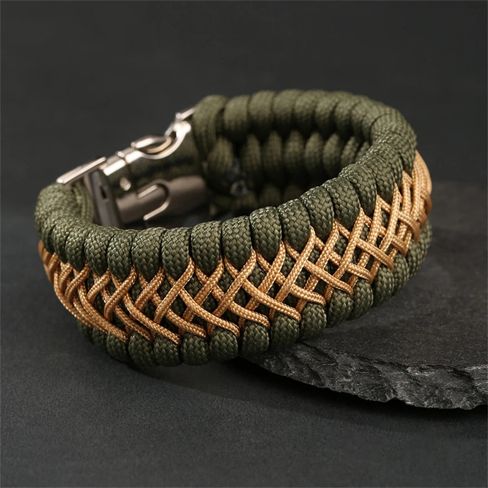 Handmade 7 Core Paracord Bracelet for Men, Outdoor Survival Camping Rope Wristband