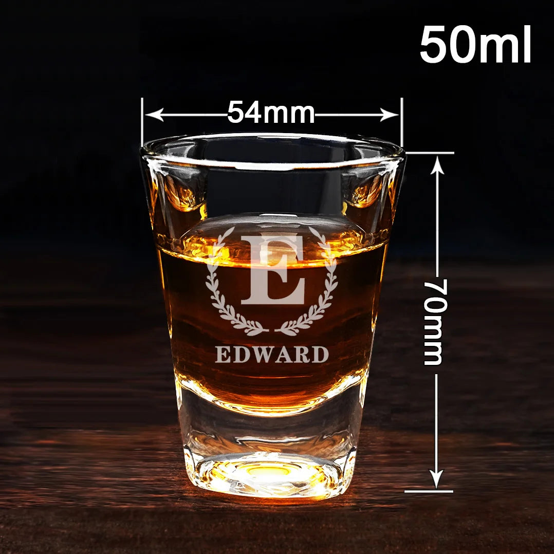 Customized Whiskey Glasses: Monogrammed Rocks Glass for Personalized Glassware, Ideal for Groomsmen Proposals and Father's Gifts - Man Gifts Shop