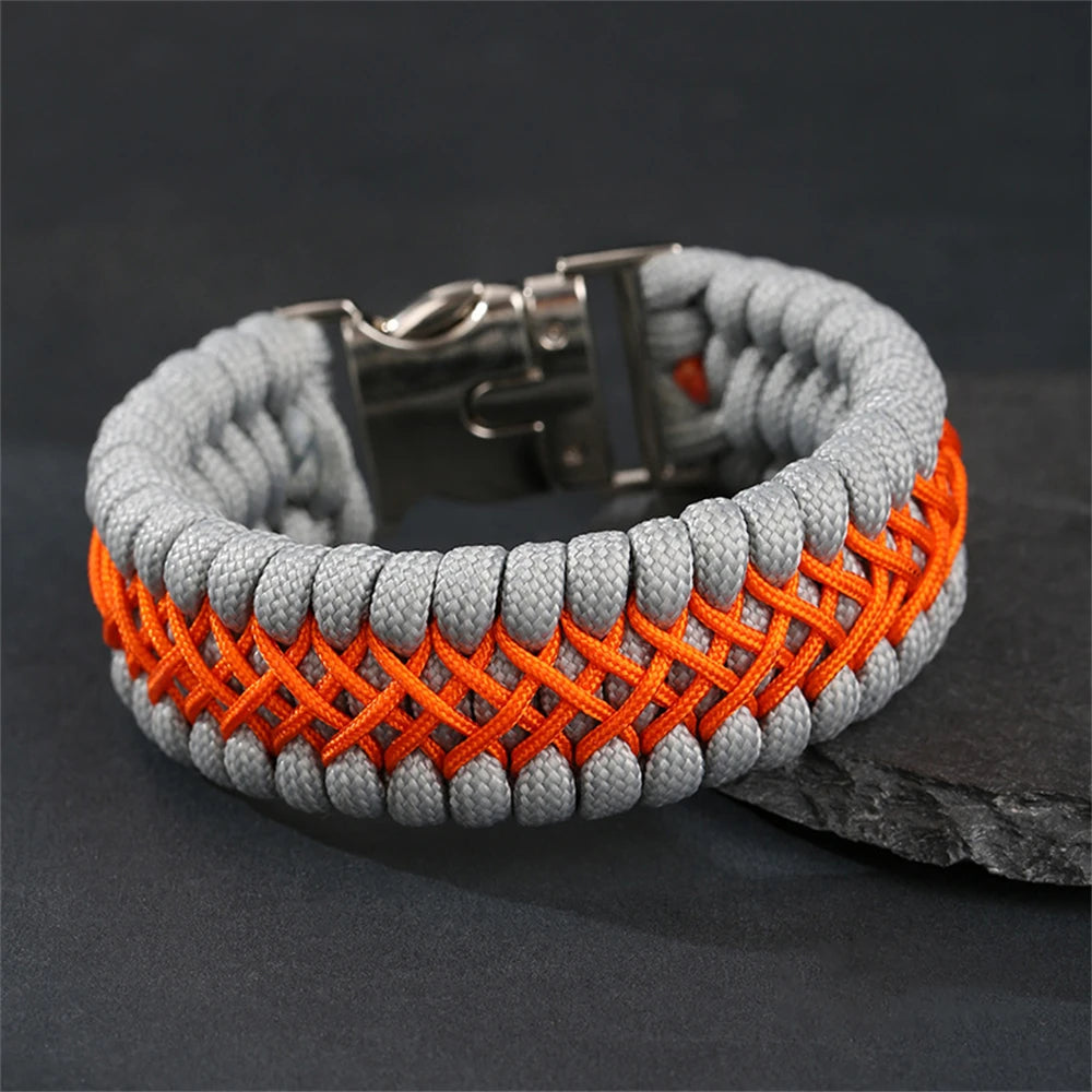 Handmade 7 Core Paracord Bracelet for Men, Outdoor Survival Camping Rope Wristband