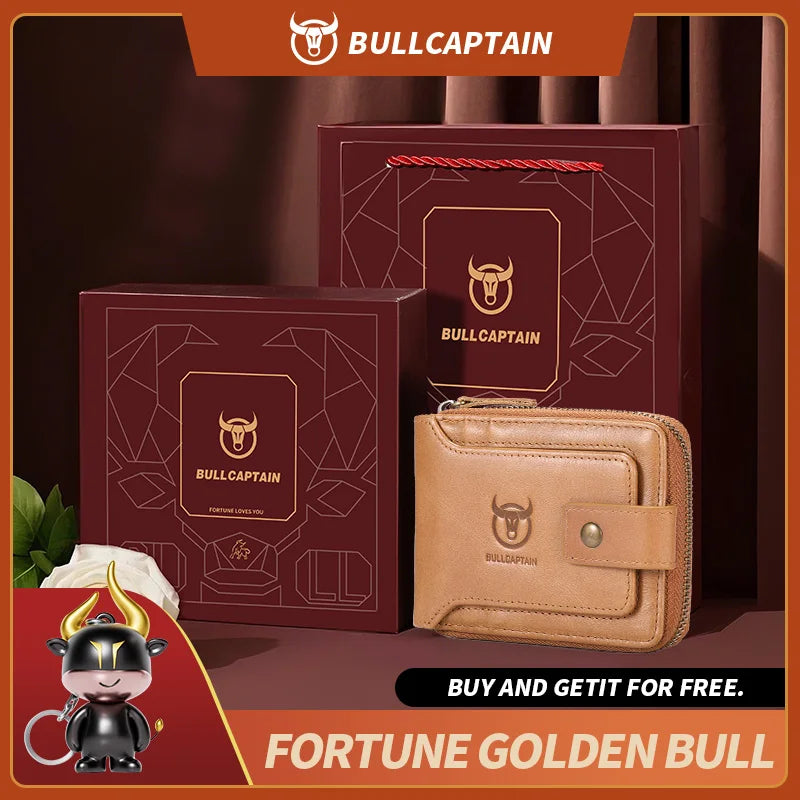 Original BULLCAPTAIN Men's Genuine Leather RFID Wallet – Slim, Secure & Stylish