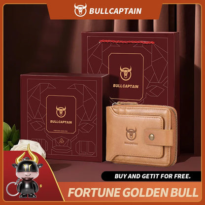 Original BULLCAPTAIN Men's Genuine Leather RFID Wallet – Slim, Secure & Stylish
