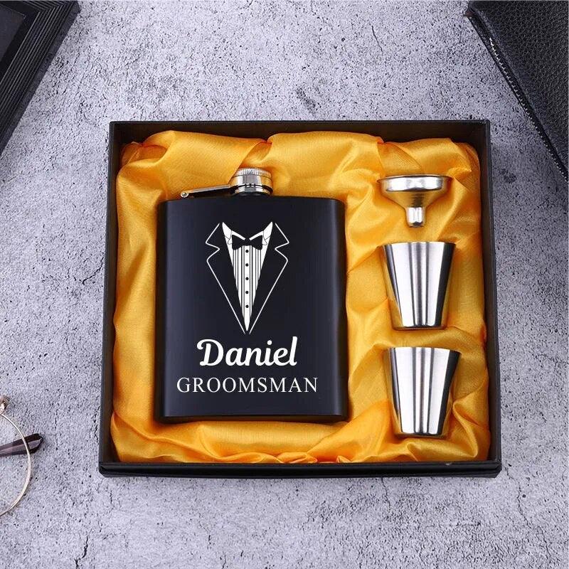 Custom Engraved Stainless Steel 6oz Hip Flask - Man Gifts Shop