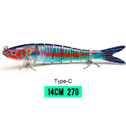 MGS 10/14cm Sinking Wobblers Fishing Lures Jointed Crankbait Swimbait 8 Segment Hard Artificial Bait For Fishing Tackle Lure - Man Gifts Shop