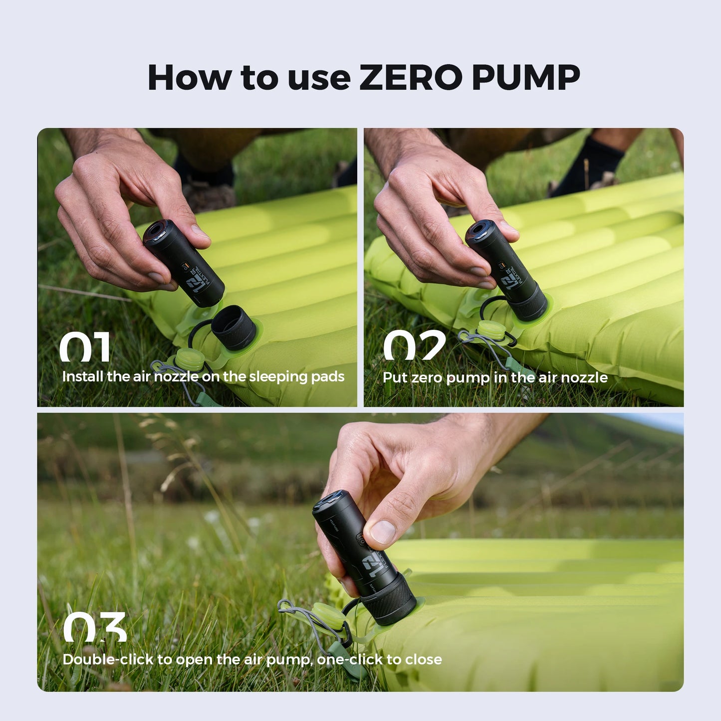 [Original] FLEXTAILGEAR ZERO PUMP 34g Portable Air Pump for Inflatables with a Rechargeable Battery