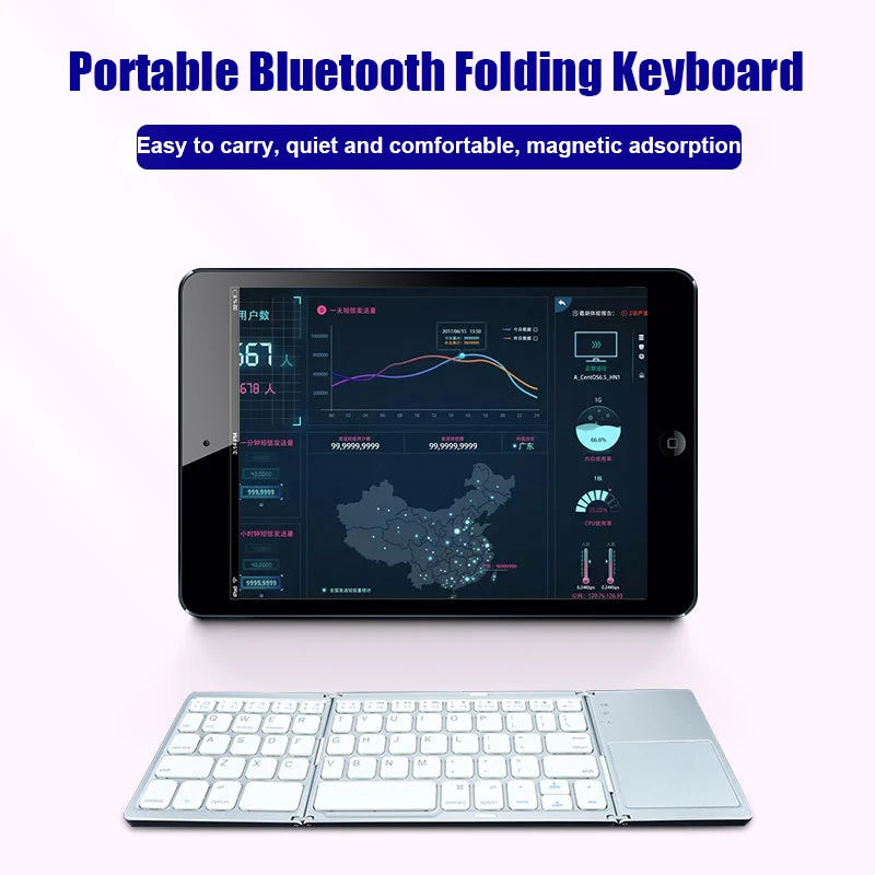 Wireless Folding Bluetooth Keyboard with Touchpad – Compact, Versatile, and Ultra-Portable