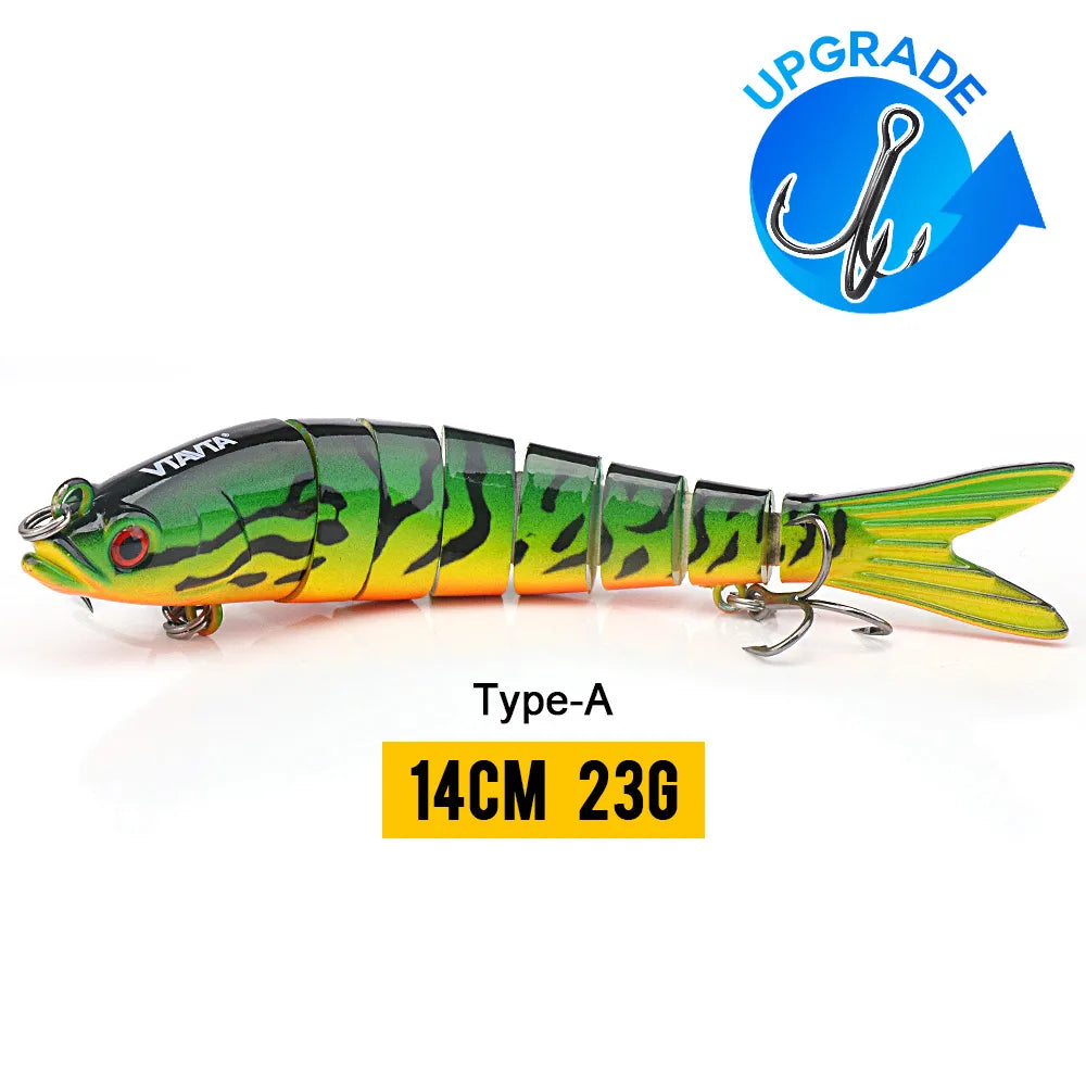 MGS 10/14cm Sinking Wobblers Fishing Lures Jointed Crankbait Swimbait 8 Segment Hard Artificial Bait For Fishing Tackle Lure - Man Gifts Shop