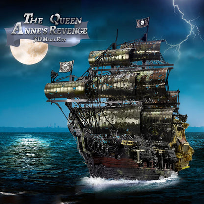 3D Metal Puzzle The Queen Anne's Revenge Jigsaw Pirate Ship DIY Model