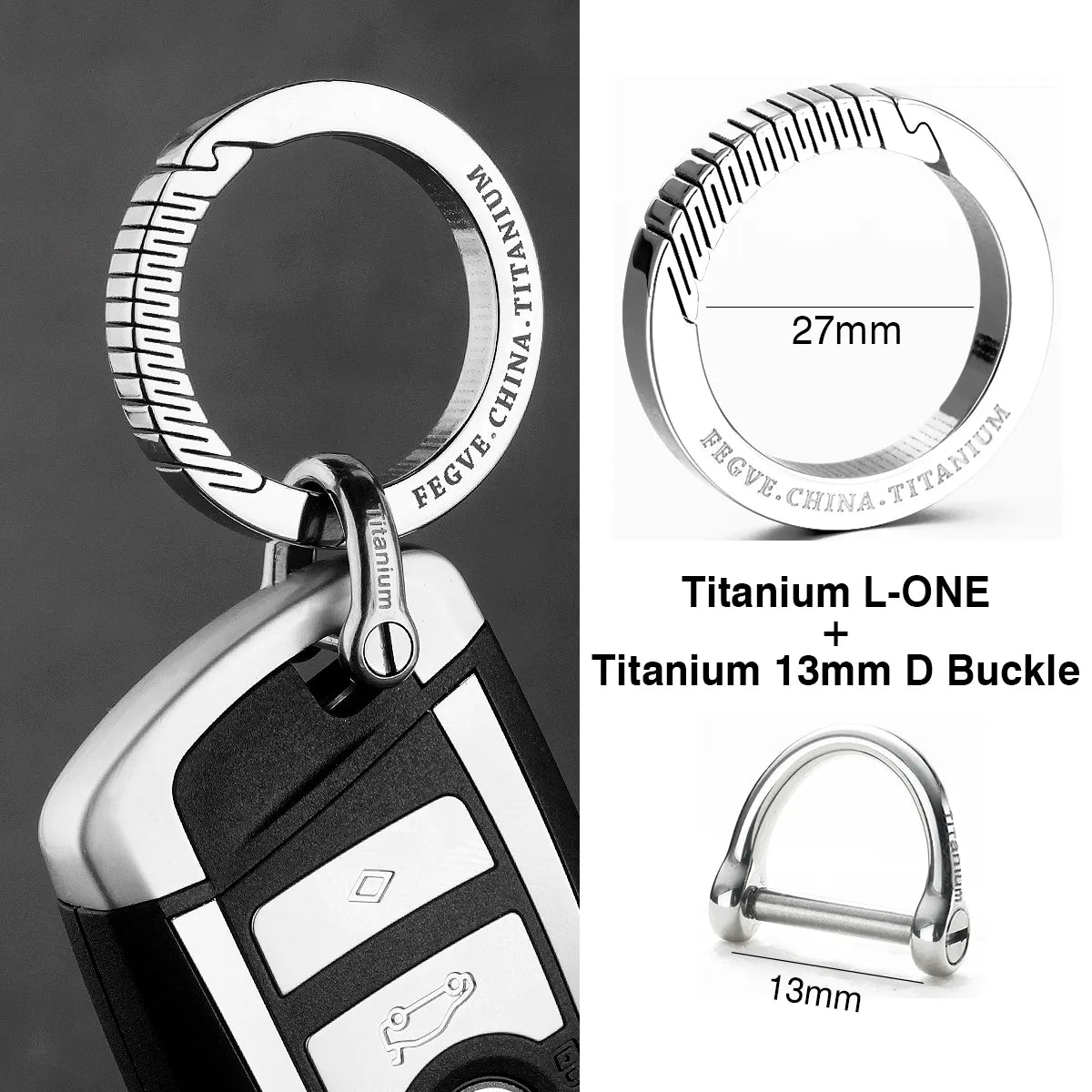 Real Titanium EDC Keychain Luxury Car Key Ring - Man Gifts Shop