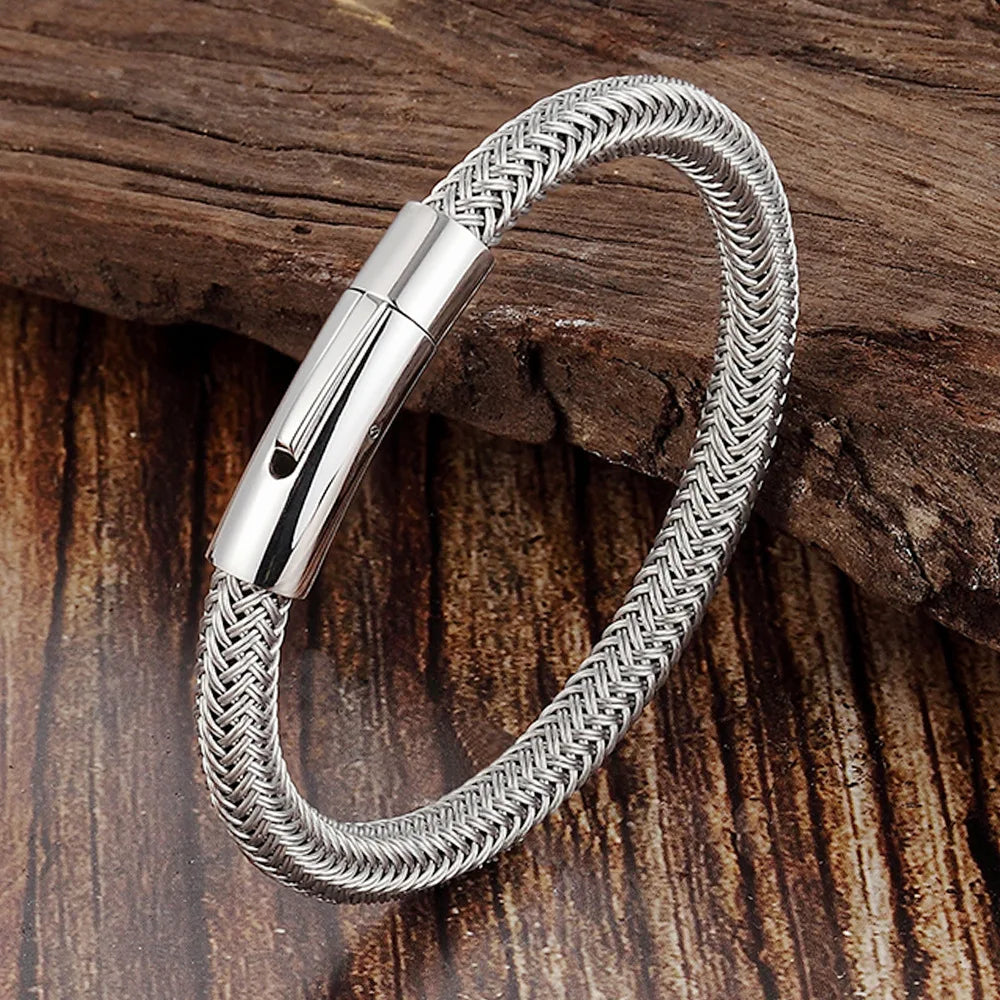 Minimalist Waterproof Steel Wire Cuff Bracelet – Classic Stainless Steel Charm Jewelry Gift