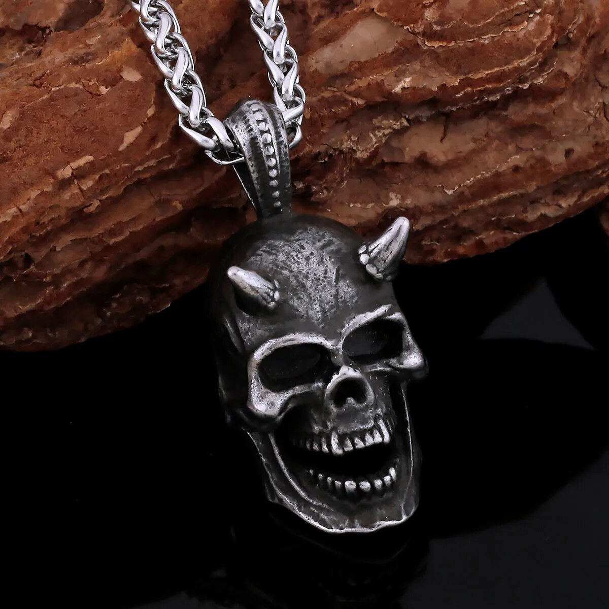 MGS Creative 316L Stainless Steel Ghost Skull Necklace - Man Gifts Shop