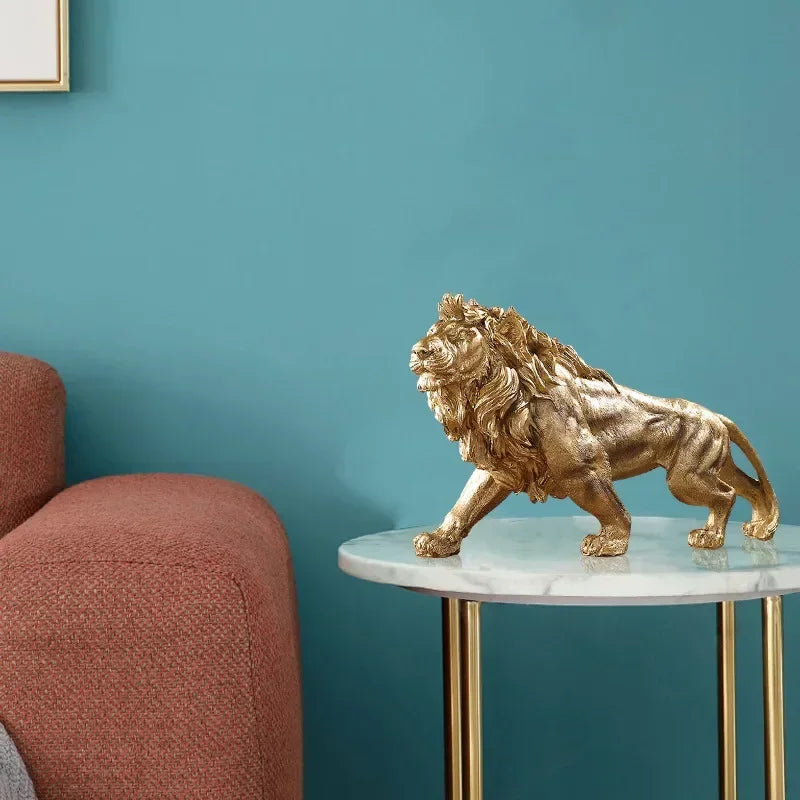 Regal Golden Lion: A Majestic Touch of Elegance for Your Home or Office