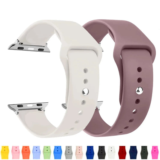 Silicone Strap for Apple Watch - Compatible with Series SE 9, 8, 7, 6, 5, 3, Ultra 2 | 38mm-49mm Bands