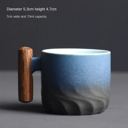 Creative Handmade Exquisite Vintage Coffee Cup With Wooden Handle - Man Gifts Shop