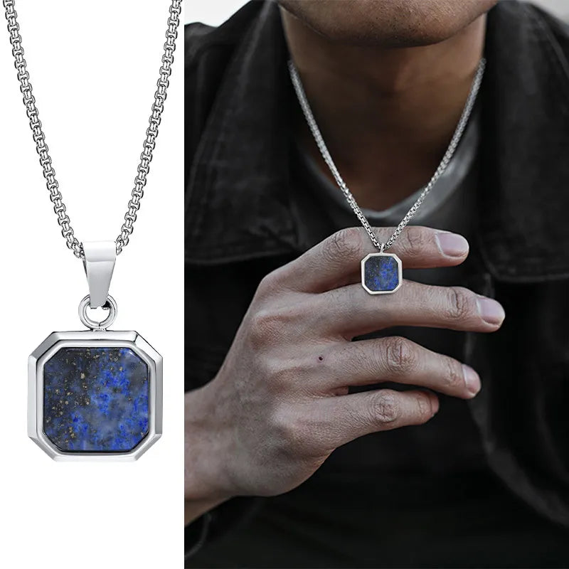 MGS Men's Geometric Square Pendant Necklaces: Casual Vintage Cool - Man Gifts Shop