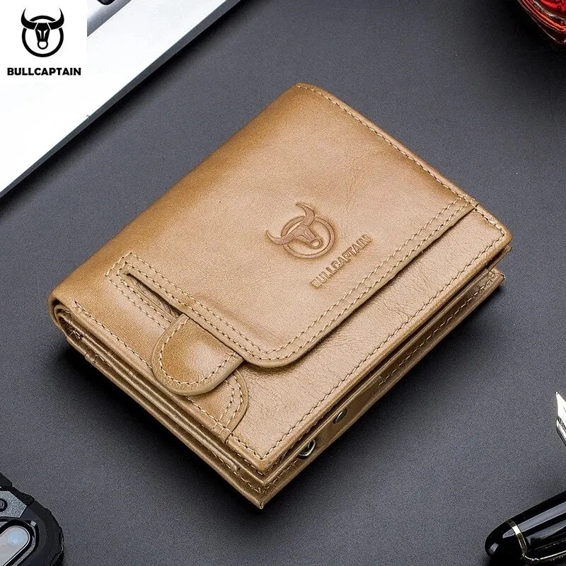 Original BULLCAPTAIN Men’s RFID Blocking Genuine Leather Wallet with 15 Card Slots