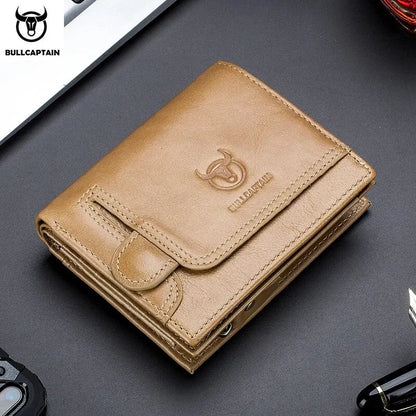 Original BULLCAPTAIN Men’s RFID Blocking Genuine Leather Wallet with 15 Card Slots