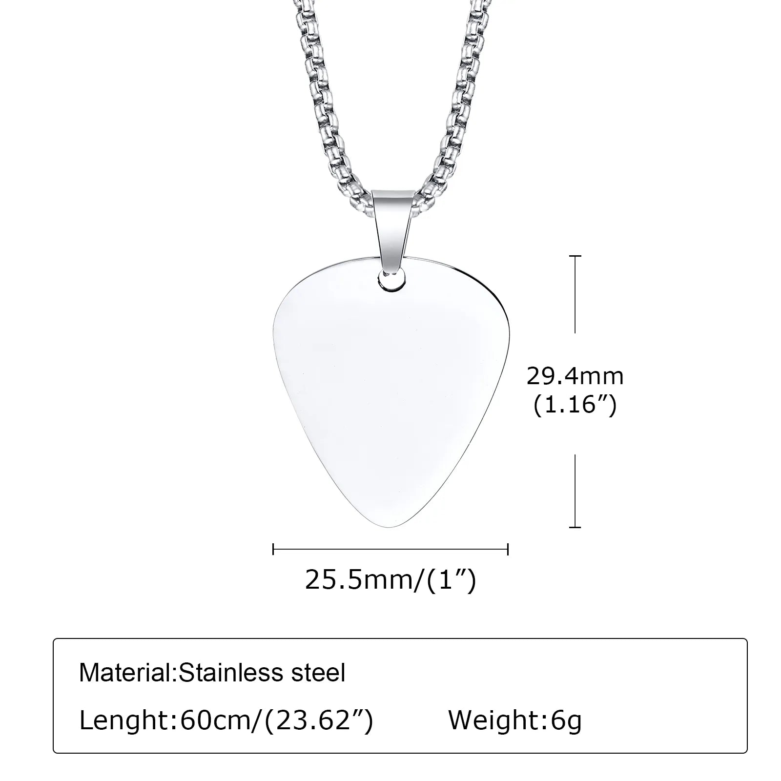 Harmony in Style: Stainless Steel Guitar Pick Necklace for Men – A Striking Music-inspired Gift! - Man Gifts Shop