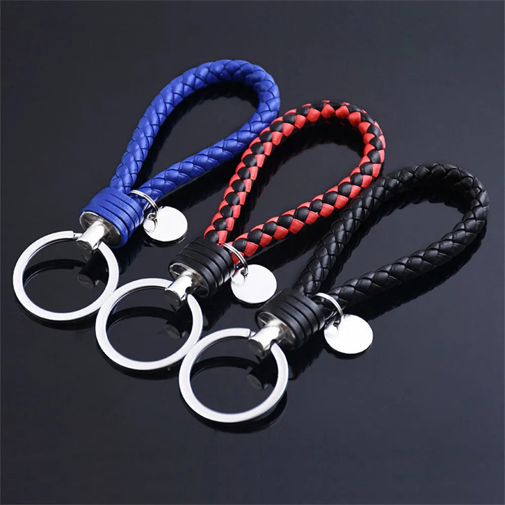 MGS PU Leather Braided Woven Rope EDC Keychain - Man Gifts Shop