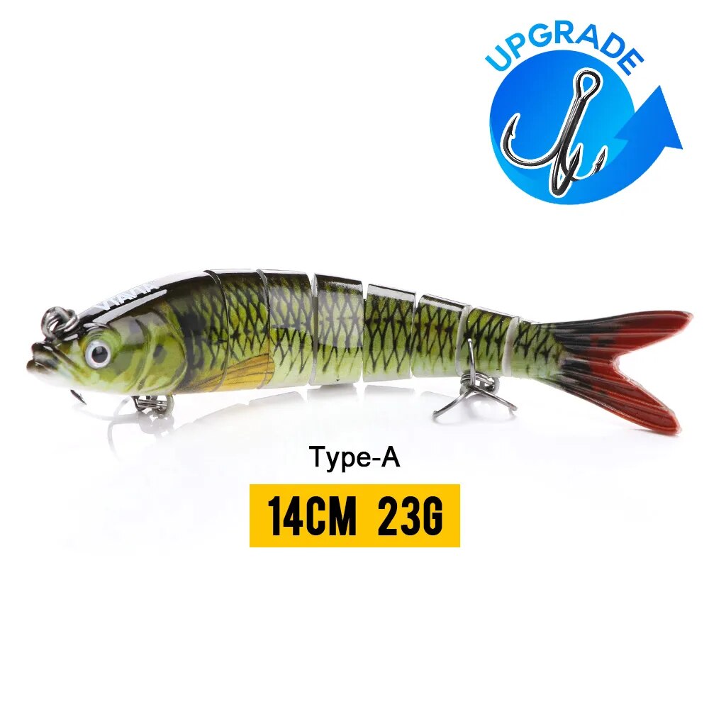 MGS 10/14cm Sinking Wobblers Fishing Lures Jointed Crankbait Swimbait 8 Segment Hard Artificial Bait For Fishing Tackle Lure - Man Gifts Shop