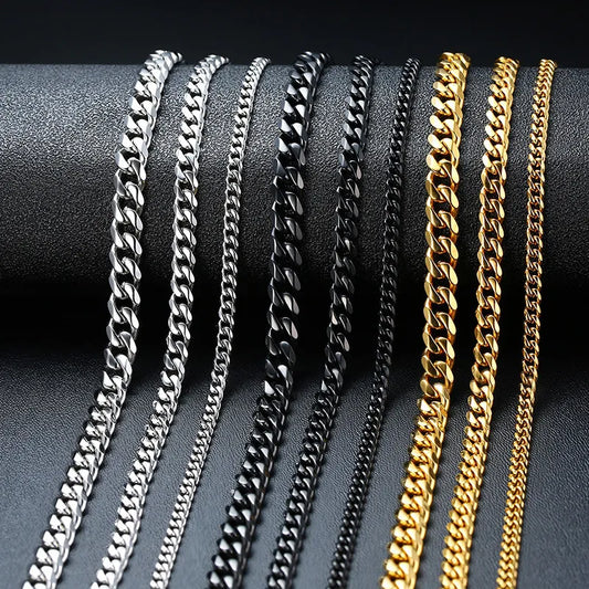 Vintage Gold Cuban Chain Necklace for Men: A Timeless Classic in Stainless Steel - Man Gifts Shop