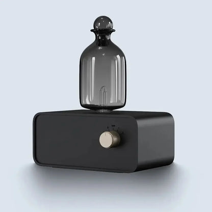 Glass Essential Oil Diffuser with Wood Grain Base – 2600mAh Aromatherapy Nebulizer for Home & Office