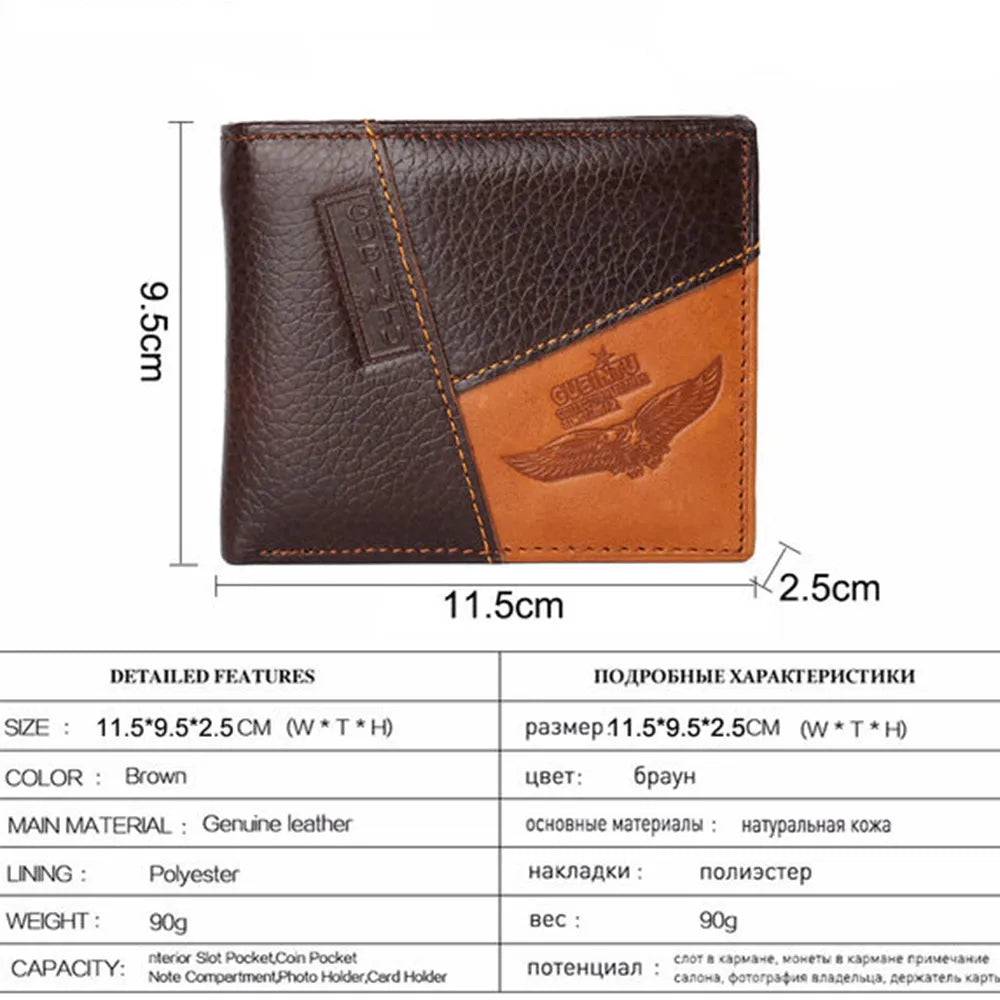 Original GUBINTU Genuine Leather Men's Wallets Coin Pocket Zipper High Quality - Man Gifts Shop