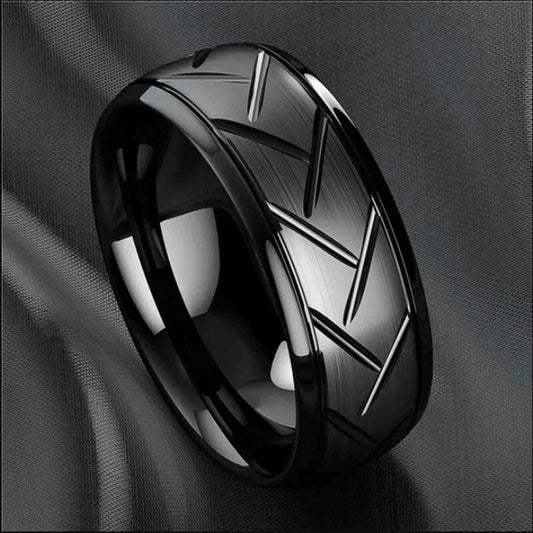 8mm Black Titanium steel Ring for Men - Man Gifts Shop