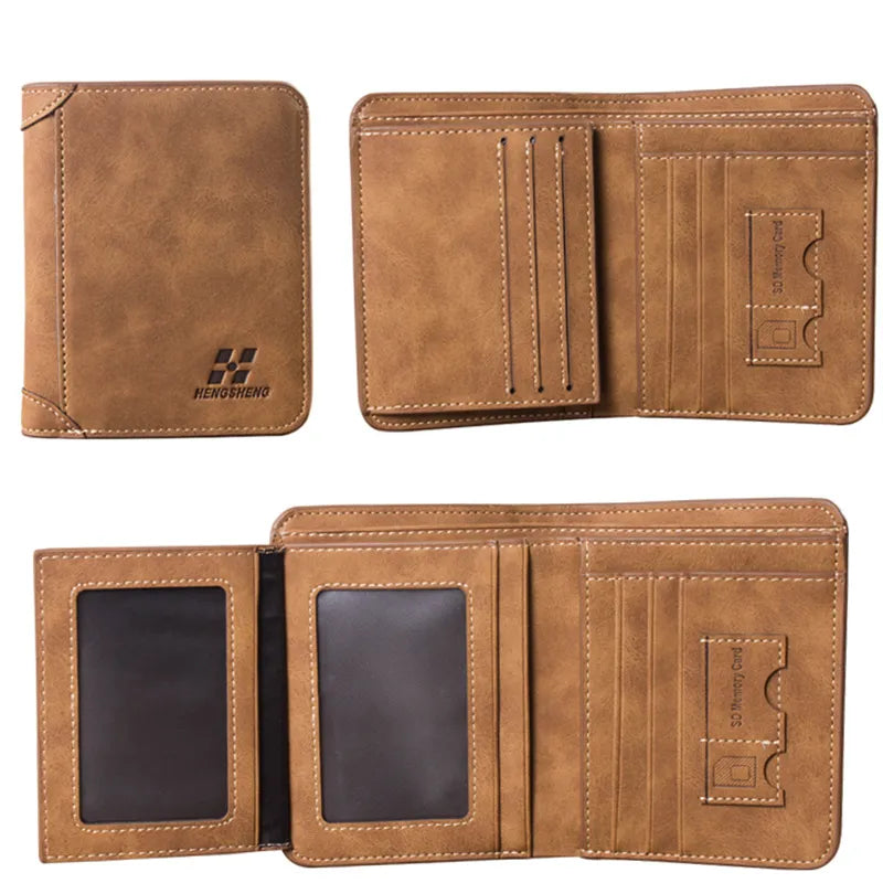 Vintage PU Leather Men's Wallet: Classic Style, Modern Convenience - Man Gifts Shop