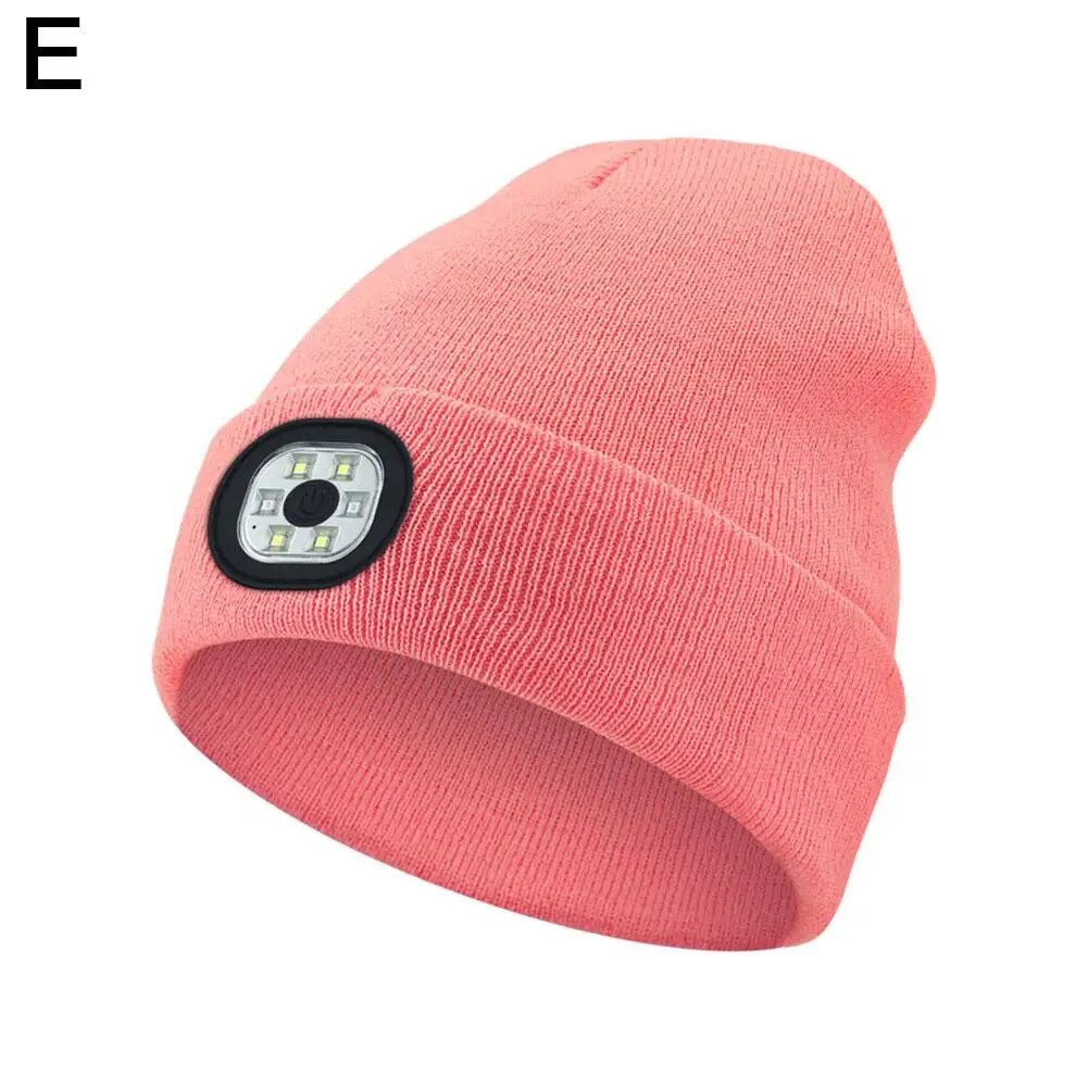 Unisex LED Beanie with Light, USB Rechargeable Hands-Free LED Headlamp Hat - Man Gifts Shop