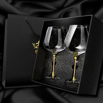 2-Piece Light Luxury Crystal Wine Glass Set – Elegant, Tall & Lead-Free