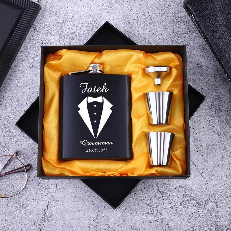 Custom Engraved Stainless Steel 6oz Hip Flask - Man Gifts Shop