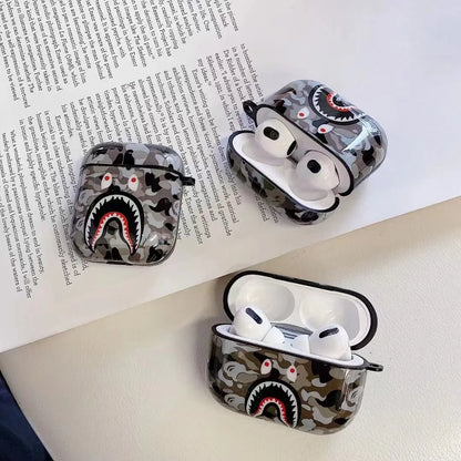 Shark Mouth Earphone Case USB Bag for AirPods 1/2/3/Pro – Luxury Bluetooth Earphone Case with Cool Design