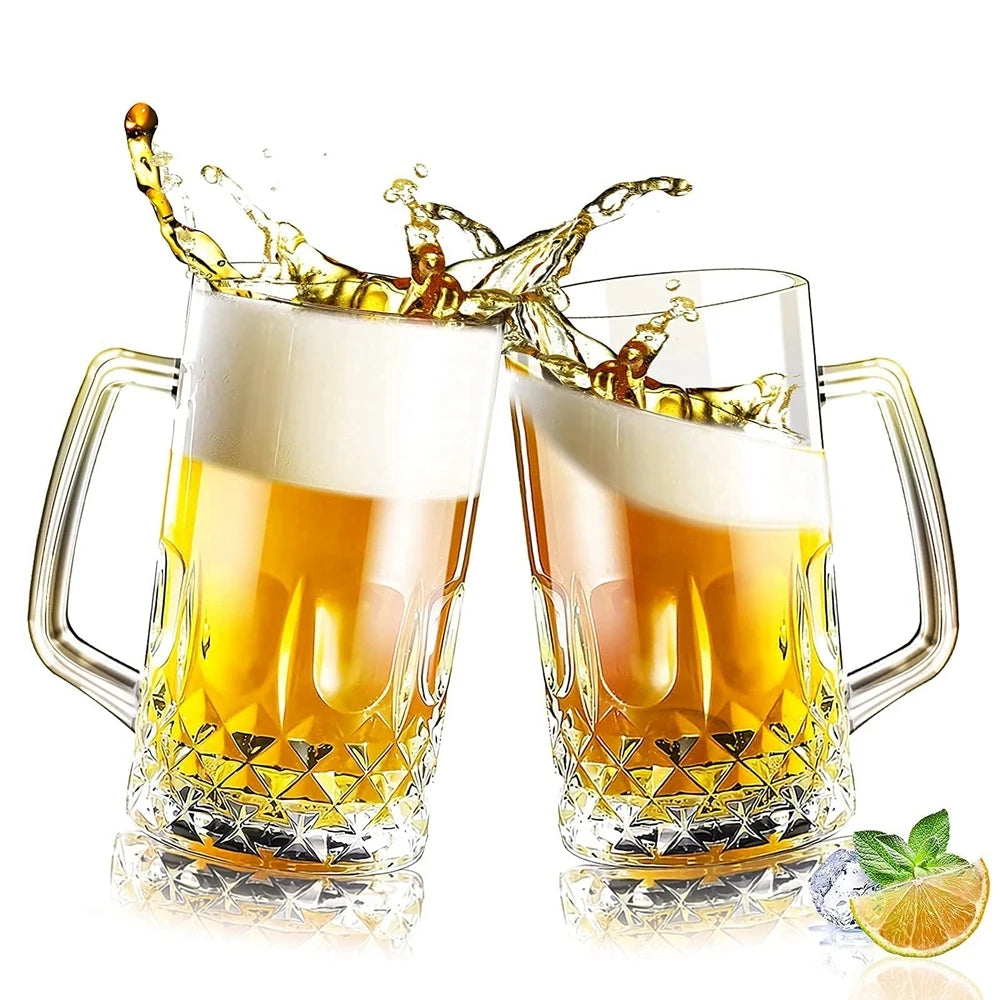 20 - 40oz (600-1200ML) Thick Glass High-capacity Transparent Beer Mug