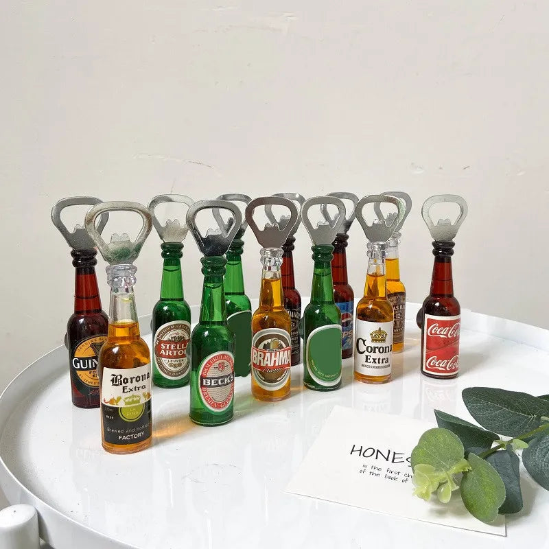 Retro Vibes: Creative Beer Bottle Opener - Personalized Bar Decoration with Mini Home Beverage Opener, Refrigerator Magnetic Tape Driver - Man Gifts Shop