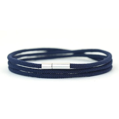 Bold Dark Grey 3-Layer Milan Cord Bracelet – Refined Style for Him