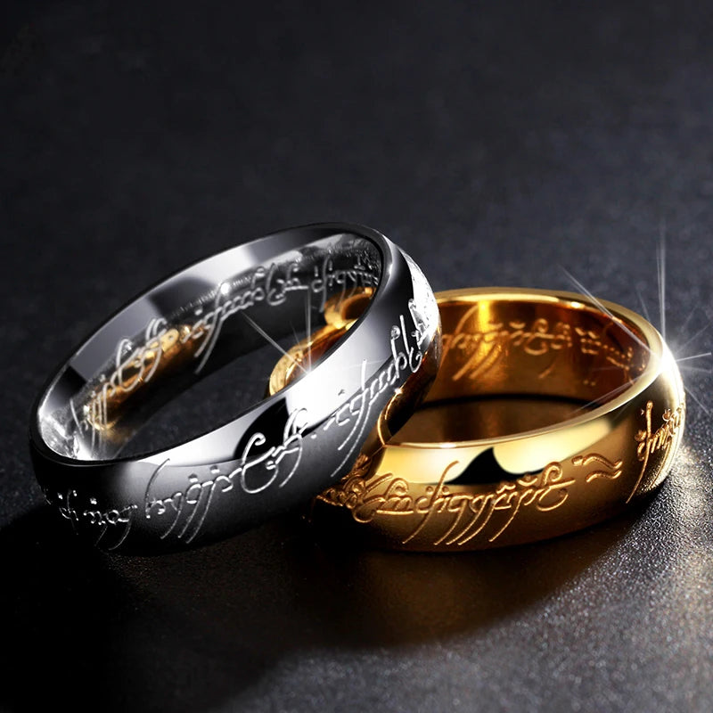 Elvish Enchanted Stainless Steel 3D Carved Refined Ring