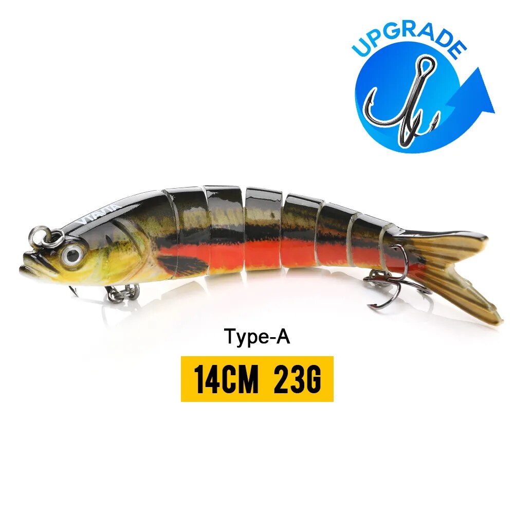 MGS 10/14cm Sinking Wobblers Fishing Lures Jointed Crankbait Swimbait 8 Segment Hard Artificial Bait For Fishing Tackle Lure - Man Gifts Shop