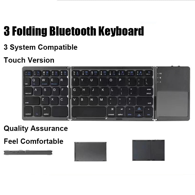 Wireless Folding Bluetooth Keyboard with Touchpad – Compact, Versatile, and Ultra-Portable