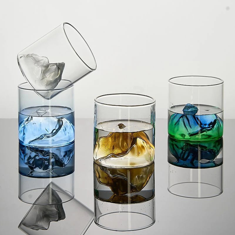 MGS Japanese Whisky Glass Cup 3D Mountain Water Glass - Man Gifts Shop