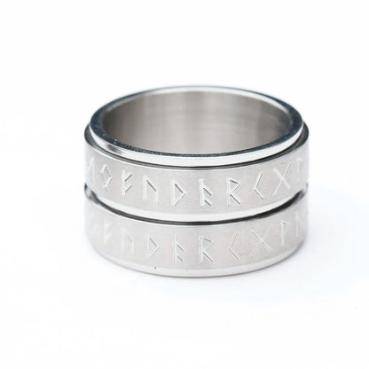 Embrace Connection: Rotatable Viking Rune Ring - 316L Stainless Steel Odin Letter Rings for Couples - Simple Yet Powerful Amulet Jewelry - Man Gifts Shop