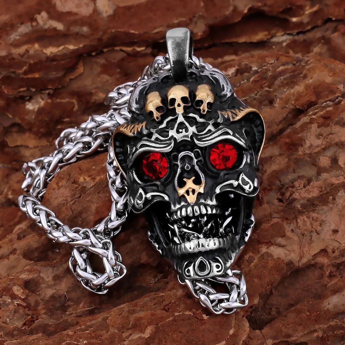 MGS Creative 316L Stainless Steel Ghost Skull Necklace - Man Gifts Shop