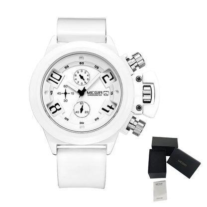 Original MEGIR Luxury Fashion Sport Military Chronograph Luminous Big Dial Men Watch - Man Gifts Shop