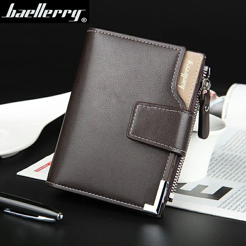 Original Baellerry Luxury Men Wallet Zipper Coin Pocket Card Holder - Man Gifts Shop