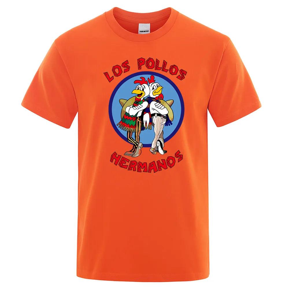 LOS POLLOS Hermanos Funny Printed T-Shirt Cotton - Man Gifts Shop