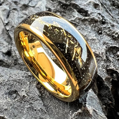 MGS 8mm Gold Foil Tungsten Ring