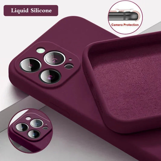 Shock-Proof Silicone Case for iPhone 15 & 16 Series – Soft, Stylish, and Protective