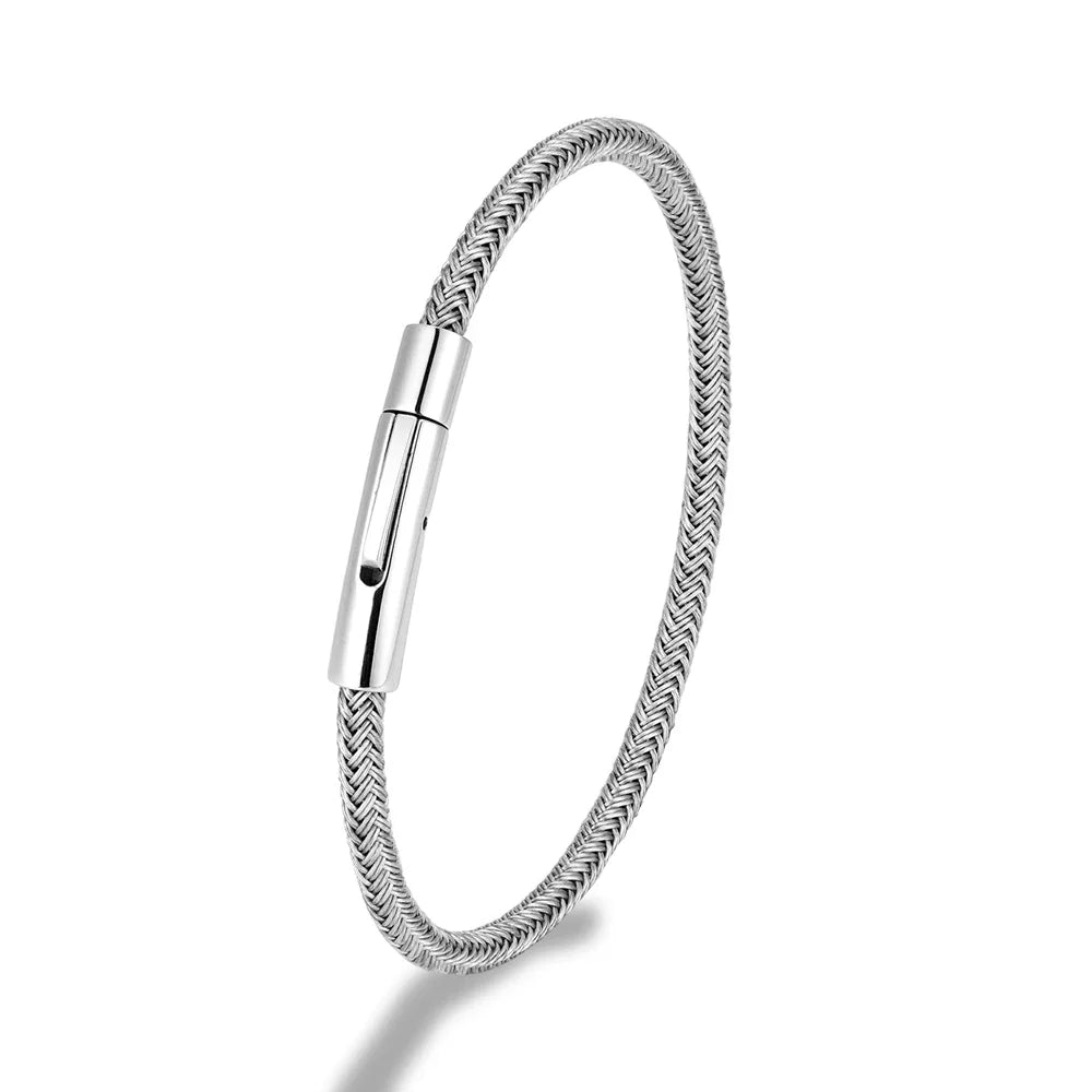 Minimalist Waterproof Steel Wire Cuff Bracelet – Classic Stainless Steel Charm Jewelry Gift