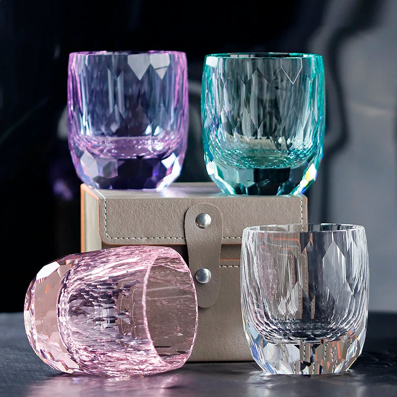 [New Arrival] K9 Crystal Glass Handmade Edo Kiriko Glass Whisky Drinking Glass Cup  200ml/6.8oz 1PC