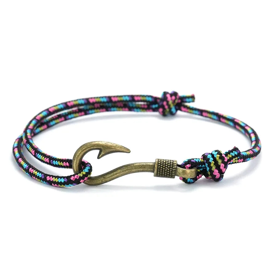 Knotic Retro Fishhook Bracelet for Men – Adjustable Handmade Nautical Style